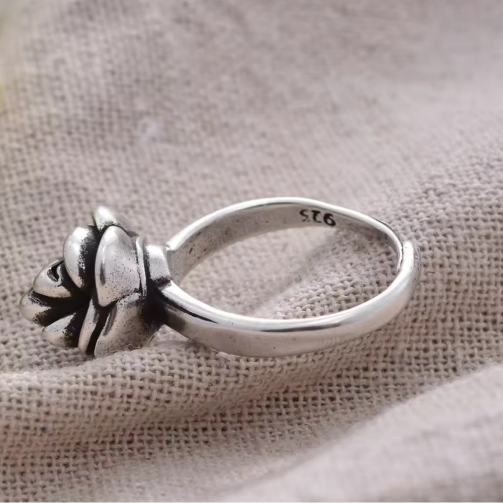 Sterling Silver 925 Rose Flower Ring | Oxidized Floral ringNew